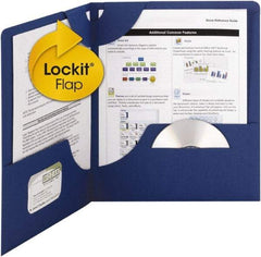 SMEAD - 11 x 8 1/2", Legal, Dark Blue, Pocket Folders - Exact Industrial Supply