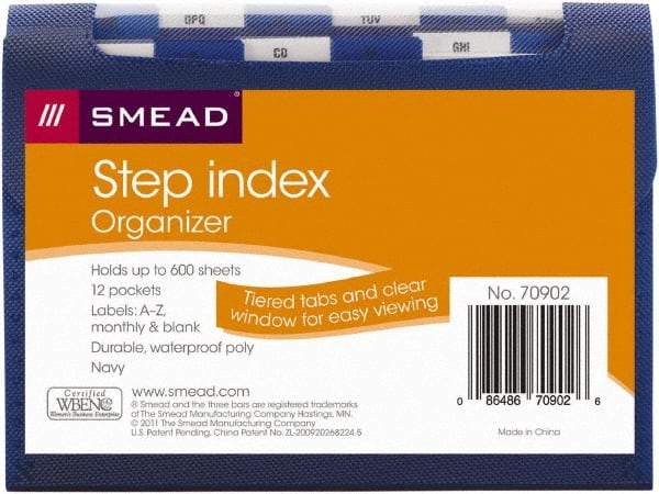 SMEAD - 8-1/2 x 11", Letter Size, Navy, Index Folder - 1/6 Tab Cut Location - Exact Industrial Supply