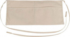 Proto - 28 to 52" Waist Apron - 2 Pocket, 6" Wide, Off White, Polyester - Exact Industrial Supply