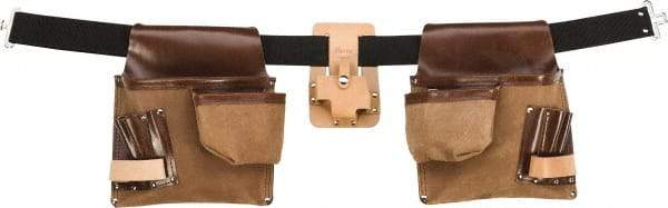 Proto - 11 Pocket Holster - Leather, Tan, 11" Wide x 3" High - Exact Industrial Supply