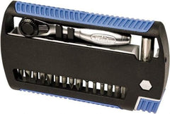 Wiha - 17 Piece, 1/4" Drive Screwdriver 1/4" Bit Ratchet Bit Set - #1 to #3 Phillips, #1 & #2 Pozidriv, 4.5 & 6mm Slotted - Exact Industrial Supply