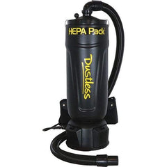 Dustless Technologies - 2.5 Gal, Polyethylene Tank, Dry, HEPA Backpack Vacuum - 11.6 Amps - Exact Industrial Supply