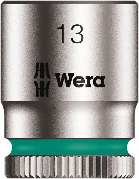 Wera - 1/4" Drive, Shallow Socket - 6 Points, 17/24" OAL - Exact Industrial Supply
