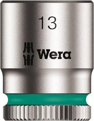 Wera - 1/4" Drive, Shallow Socket - 6 Points, 17/24" OAL - Exact Industrial Supply