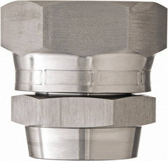 Made in USA - 1-1/4" Grade 316 Stainless Steel Pipe Swivel - Female JIC x Butt Weld End Connections, 3,000 psi - Exact Industrial Supply