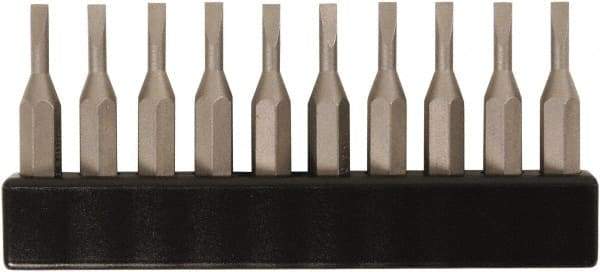 Wiha - 3.5mm Blade, 5/32" Drive Slotted Screwdriver Bit - 1-7/64" OAL - Exact Industrial Supply