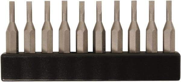 Wiha - 3mm Blade, 5/32" Drive Slotted Screwdriver Bit - 1-7/64" OAL - Exact Industrial Supply