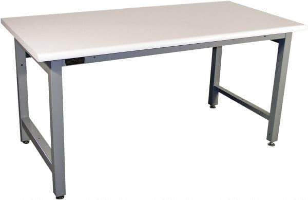 Proline - 72 Wide x 36" Deep x 36" High, Static Dissipative Workbench - Adjustable Height Legs, Light Gray - Exact Industrial Supply