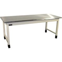 Proline - 72 Wide x 30" Deep x 36" High, Stainless Steel Workbench - Adjustable Height Legs, Light Beige - Exact Industrial Supply