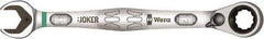 Wera - 8mm 12 Point Combination Wrench - 15° Offset Angle, 5-3/4" OAL, Chrome Molybdenum Steel, Chrome Finish - Exact Industrial Supply