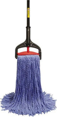 O-Cedar - Blue Deck Mop - 5" Long x 1-1/4" Wide Head, 60" Long Handle, Cotton Blend Head - Exact Industrial Supply