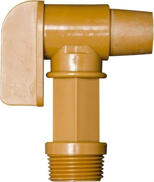 Detco - 3/4" NPT Plastic Rigid Drum Faucet - No Arrester, Manual Closing, 3" Long Extension - Exact Industrial Supply