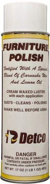 Detco - 20 fl oz Aerosol Furniture Polish - Lemon Scented, Aerosol Can Container - Exact Industrial Supply