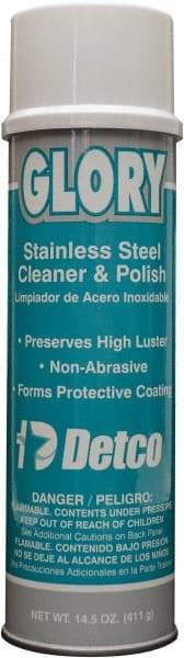 Detco - 20 fl oz Aerosol Stainless Steel Cleaner & Polish - Lemon Scented, Aerosol Can Container - Exact Industrial Supply
