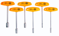 6 Piece - 3/16 - 1/2" - Ergonomic Comfort Grip T-Handle Inch Nut Driver Set - Exact Industrial Supply