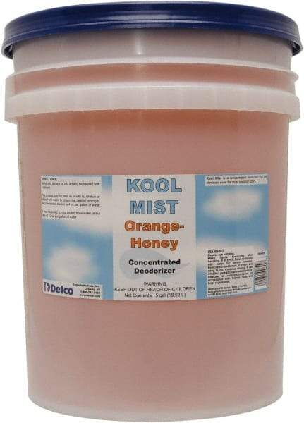 Detco - 5 Gal Pail Deodorizer - Liquid, Orange-Honey Scent, Concentrated, Environmentally Safe - Exact Industrial Supply