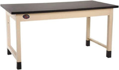Proline - 72 Wide x 30" Deep x 36" High, Epoxy Resin Workbench - Adjustable Height Legs, Light Beige - Exact Industrial Supply