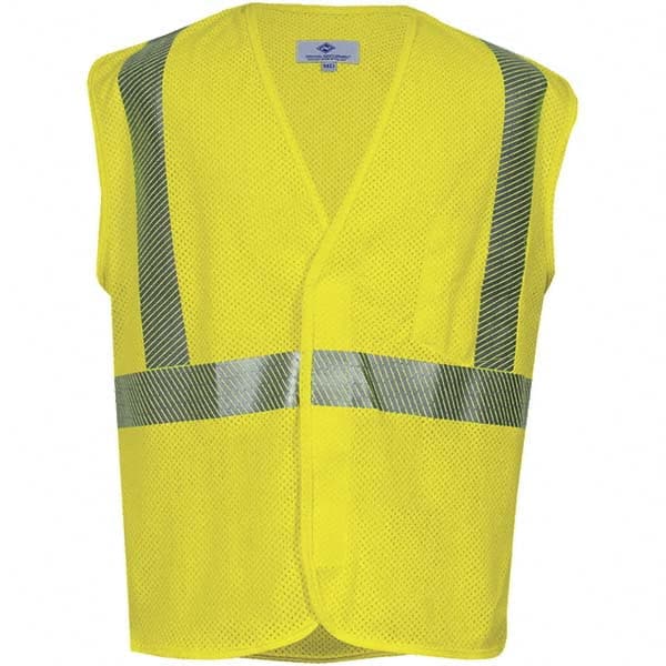 National Safety Apparel - Size 3XL Flame Resistant/Retardant Yellow Mesh Public Safety High Visibility Vest - Exact Industrial Supply