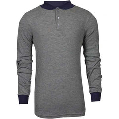 National Safety Apparel - Size 3XL Gray Flame Resistant/Retardant Long Sleeve T-Shirt - Exact Industrial Supply