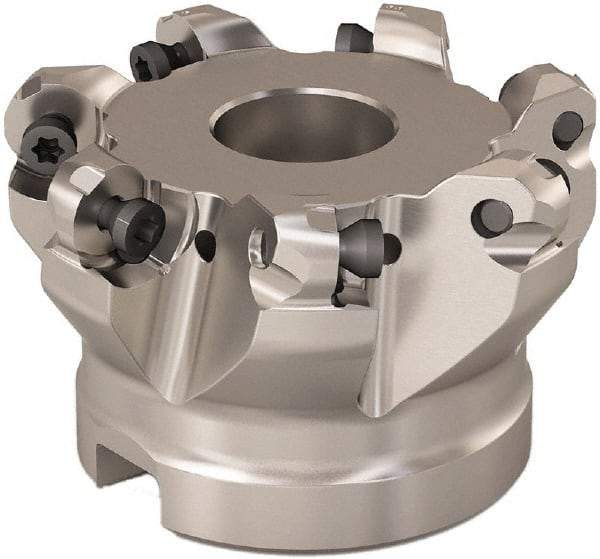 Seco - 63mm Cut Diam, 6mm Max Depth, 22mm Arbor Hole, 7 Inserts, RP..12.. Insert Style, Indexable Copy Face Mill - R220.29 Cutter Style, 11,200 Max RPM, 40mm High, Through Coolant, Series R220 - Exact Industrial Supply