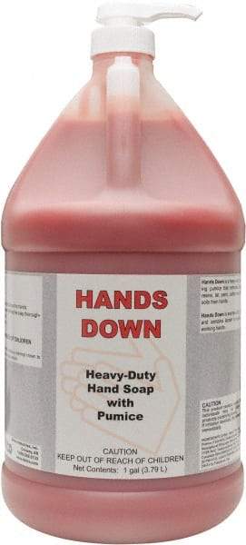 Detco - 1 Gal Pump Bottle Gel Hand Cleaner with Grit - Red, Cherry Scent - Exact Industrial Supply