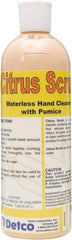 Detco - 16 oz Squeeze Bottle Cream Hand Cleaner with Grit - Orange (Color), Citrus Scent - Exact Industrial Supply