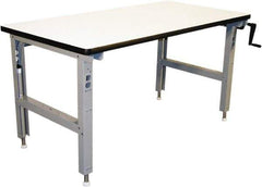 Proline - 72 Wide x 36" Deep x 42" High, Static Dissipative Workbench - Adjustable Height Legs, Light Gray - Exact Industrial Supply