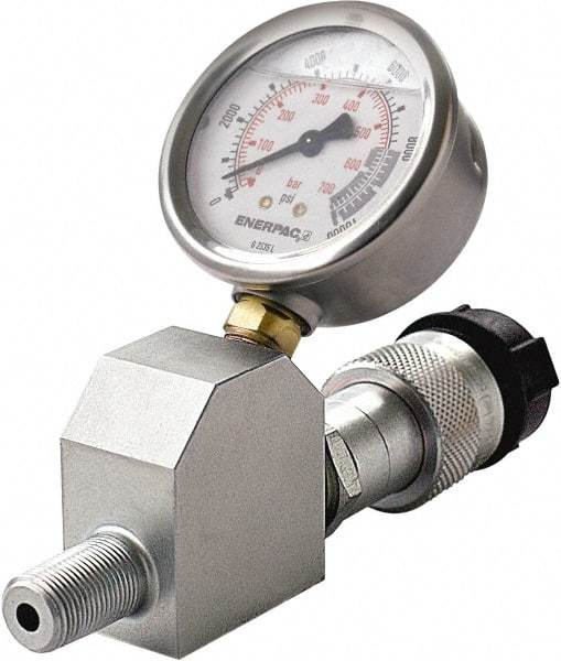 Enerpac - Hydraulic Pressure Gages & Adapters Type: Liquid-Filled Gauge Pressure Rating: 0 - 10000 - Exact Industrial Supply