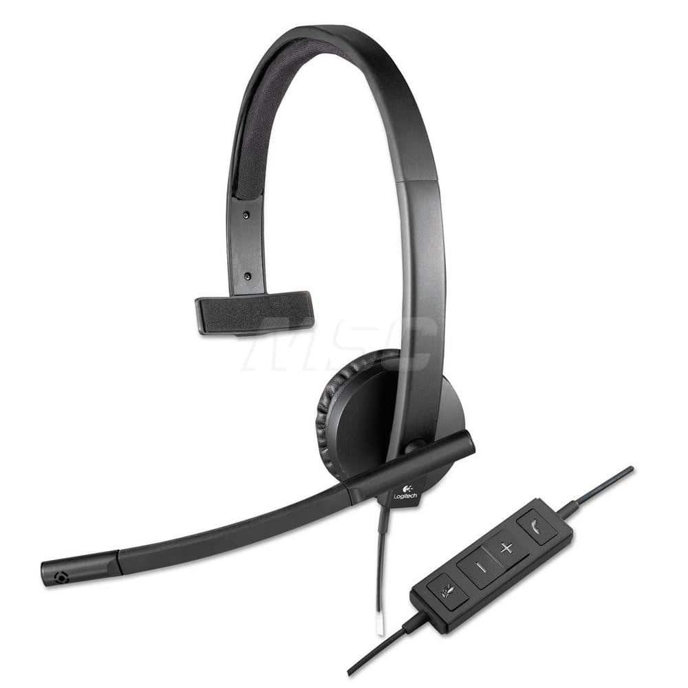 Logitech - Office Machine Supplies & Accessories; Office Machine/Equipment Accessory Type: Headphones ; For Use With: PC; Phones ; Contents: Logitech H570E Headset; Quick Start Guide & Warranty Card ; Color: Black - Exact Industrial Supply
