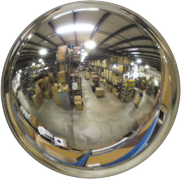 Se-Kure Domes&Mirrors - Indoor & Outdoor Round Convex Safety, Traffic & Inspection Mirrors - Acrylic Lens, Plastic Backing, 32" Diam, 96' Max Covered Distance - Exact Industrial Supply