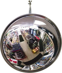 Se-Kure Domes&Mirrors - Indoor Round Convex Safety, Traffic & Inspection Mirrors - Acrylic Lens, Hardboard Backing, 24" Diam, 72' Max Covered Distance - Exact Industrial Supply