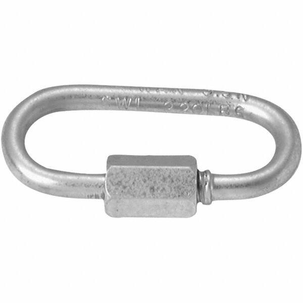 Campbell - Zinc Plated Carbon Steel Quick Link - 1/8" Diameter, 220 Lb Load Limit - Exact Industrial Supply