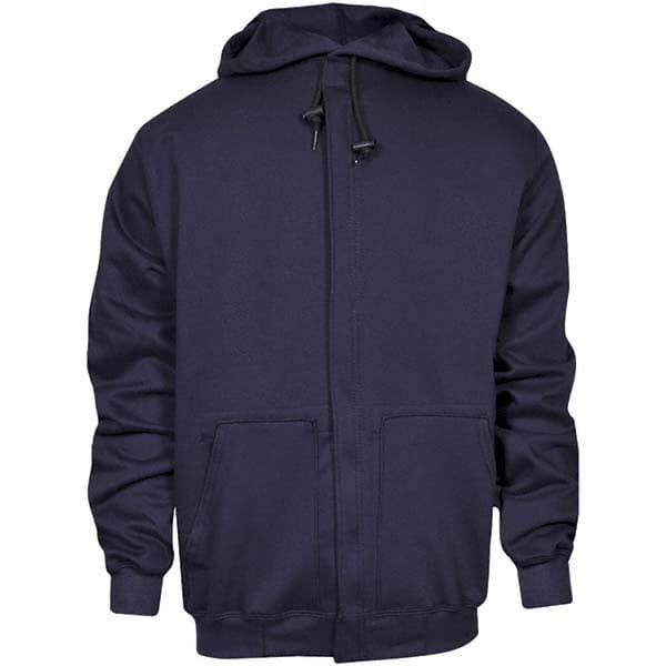 National Safety Apparel - Size 3XL Navy Flame Resistant/Retardant Sweatshirt - Exact Industrial Supply