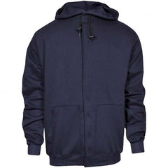 National Safety Apparel - Size 2XL Navy Flame Resistant/Retardant Sweatshirt - Exact Industrial Supply