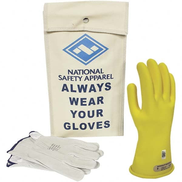 National Safety Apparel - Class 0, Size 9, 11" Long, Rubber Lineman's Glove Kit - Exact Industrial Supply