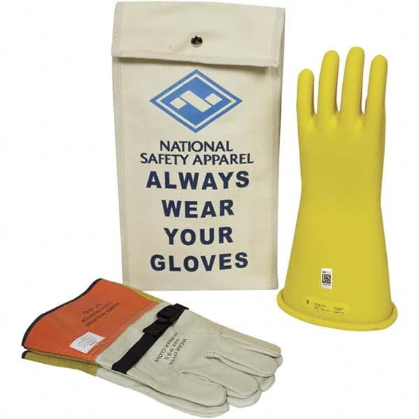 National Safety Apparel - Class 2, Size 8, 11" Long, Rubber Lineman's Glove Kit - Exact Industrial Supply