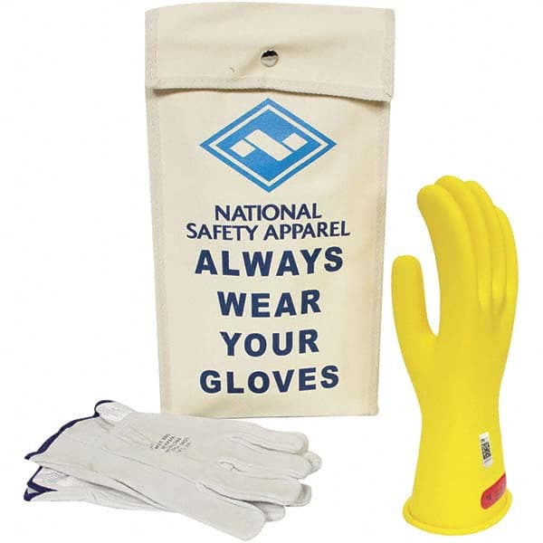 National Safety Apparel - Class 0, Size 10, 11" Long, Rubber Lineman's Glove Kit - Exact Industrial Supply