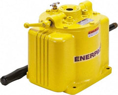 Enerpac - 1 Stage, 1-1/2" Piston Diam, 1/4 NPTF, 0.58 Cu In Per Stroke, Manual Hydraulic Pump - 200 Cu In Reservoir, 1-1/2" Piston Stroke, 2,500 psi First Stage - Exact Industrial Supply