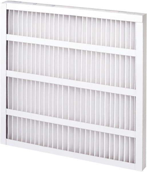 Made in USA - 12" Noml Height x 24" Noml Width x 2" Noml Depth, 35% Capture Efficiency, Wireless Pleated Air Filter - MERV 8, Synthetic, Integrated Paperboard Frame, 500 Max FPM, 1,000 CFM, For Any Unit - Exact Industrial Supply