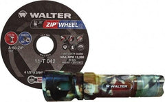 WALTER Surface Technologies - 4-1/2" 60 Grit Aluminum Oxide Cutoff Wheel - 3/64" Thick, 7/8" Arbor, 13,300 Max RPM, Use with Angle Grinders - Exact Industrial Supply