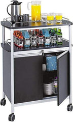 Safco - 50 Lb Capacity, 33-1/2" Wide x 21-3/4" Long x 43" High Mobile Cart - 2 Door, 1 Drawer, 1 Shelf, Steel, 4 Swivel Casters - Exact Industrial Supply