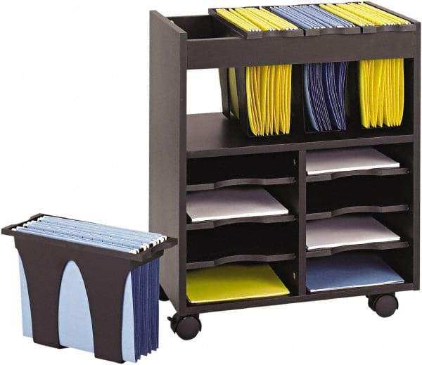 Safco - 28" Wide x 14-3/4" Long x 26" High File Cart - 1 Shelf, 1 Slot, Plastic - Exact Industrial Supply