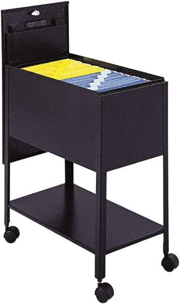 Safco - 16-1/2" Wide x 24-3/4" Long x 28-1/4" High Tote Cart - 1 Shelf, Steel - Exact Industrial Supply