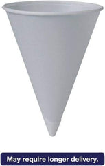 Solo - Bare Treated Paper Cone Water Cups, 6 oz, 200/Sleeve, 25 Sleeves/Carton - White - Exact Industrial Supply