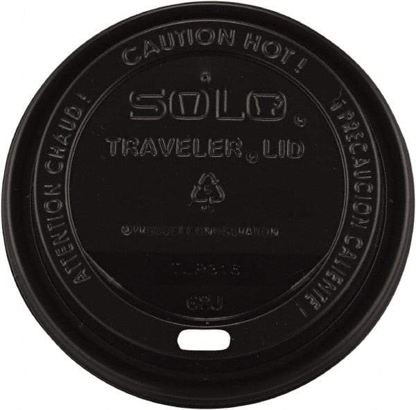 Solo - Traveler Drink-Thru Lids, 10-24 oz Cups - Black - Exact Industrial Supply