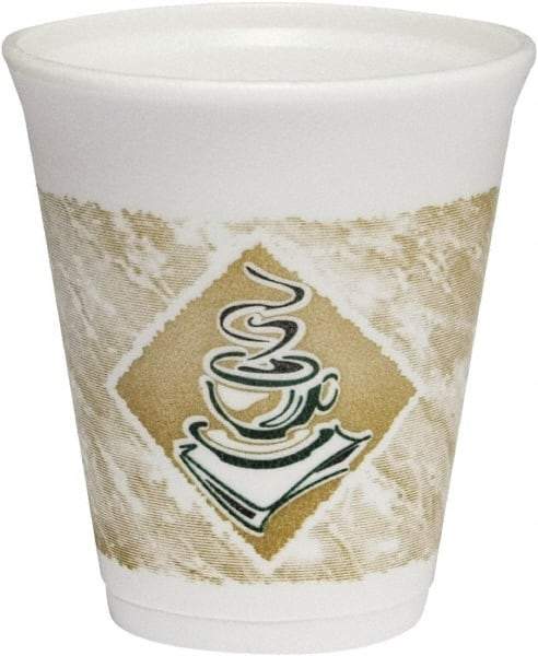 DART - Caf\xE9 G Foam Hot/Cold Cups, 8 oz - Brown, Green, White - Exact Industrial Supply