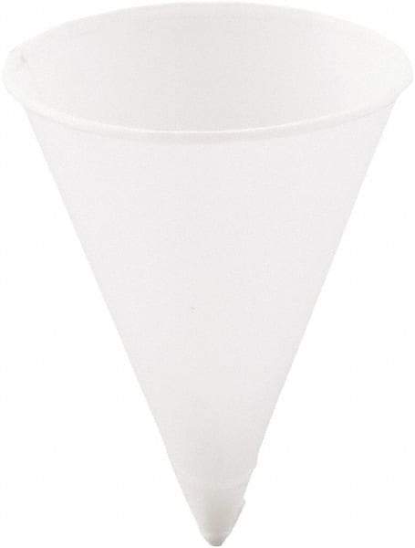 Solo - Cone Water Cups, Paper, 4 oz, Rolled Rim, 200/Bag, 25 Bags/Carton - White - Exact Industrial Supply
