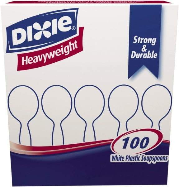 Dixie - Plastic Cutlery, Heavyweight Soup Spoons, 1000 per Carton - White - Exact Industrial Supply