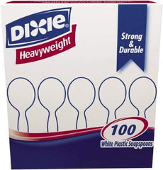 Dixie - Plastic Cutlery, Heavyweight Soup Spoons, 1000 per Carton - White - Exact Industrial Supply