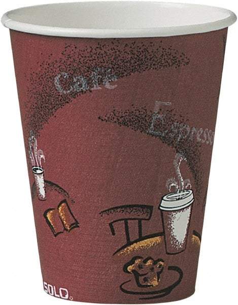 Solo - Bistro Design Hot Drink Cups, Paper, 8 oz, 500/Carton - Maroon - Exact Industrial Supply